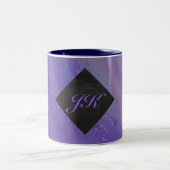 Blueberry Smear en Black Monogram Tweekleurige Koffiemok (Center)
