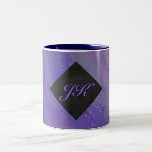 Blueberry Smear en Black Monogram Tweekleurige Koffiemok