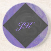 Blueberry Smear en Black Monogram Zandsteen Onderzetter (Voorkant)