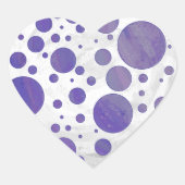 Blueberry Smear Polka Dot Hart Sticker (Voorkant)