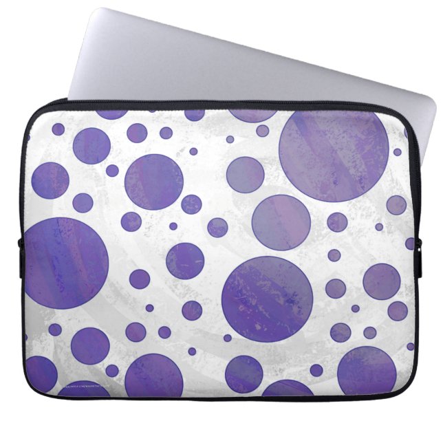 Blueberry Smear Polka Dot Pattern Laptop Sleeve (Voorkant)