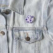 Blueberry Smear Polka Dot Ronde Button 3,2 Cm (In situ)