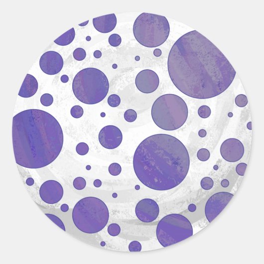 Blueberry Smear Polka Dot Ronde Sticker (Voorkant)