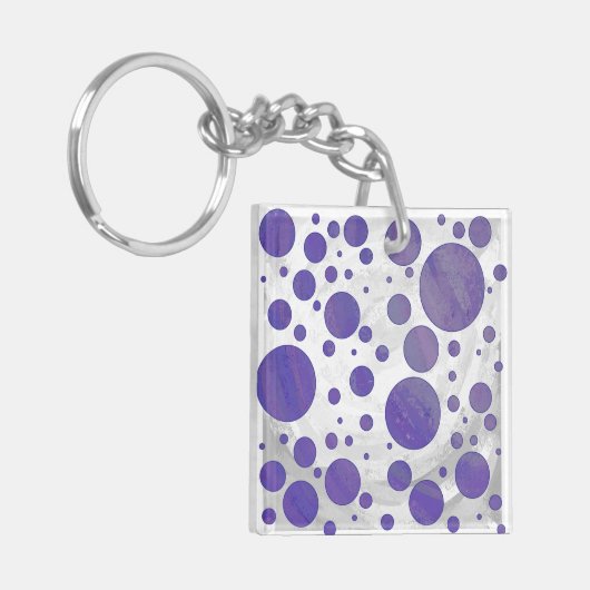 Blueberry Smear Polka Dot Sleutelhanger (Voorkant Links)