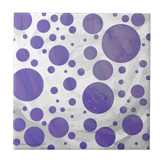 Blueberry Smear Polka Dot Tegeltje (Voorkant)
