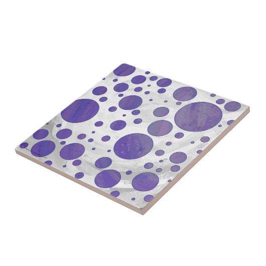 Blueberry Smear Polka Dot Tegeltje (Zijkant)