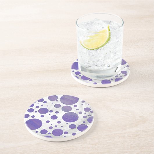 Blueberry Smear Polka Dot Zandsteen Onderzetter (Zijkant)