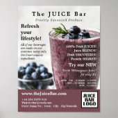 Blueberry Smoothie, Juice Bar Advertising Poster (Voorkant)