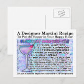 Blueberry Smoothie Martini Recept Kaart Briefkaart (Voorkant / Achterkant)