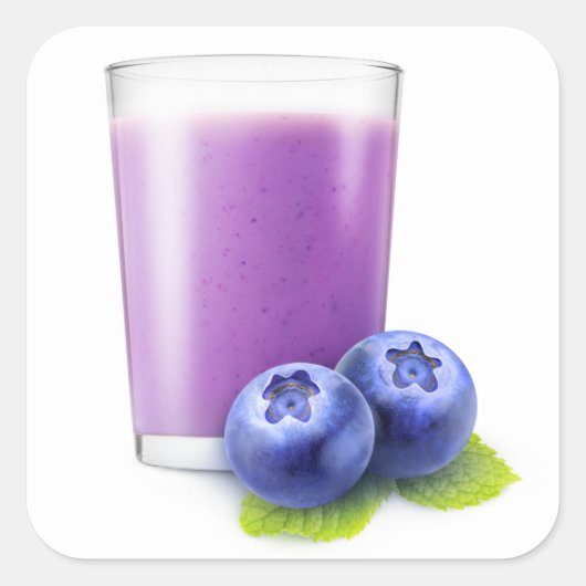 Blueberry smoothie vierkante sticker (Voorkant)