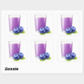 Blueberry smoothie vierkante sticker (Vel)
