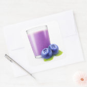 Blueberry smoothie vierkante sticker (Envelop)