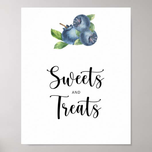 Blueberry - snoep en behandelt baby shower poster (Voorkant)