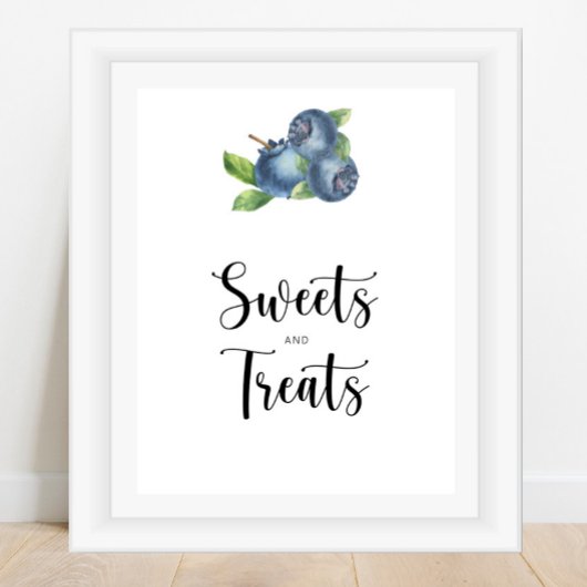 Blueberry - snoep en behandelt baby shower poster