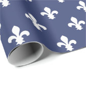 Blueberry Southern Cottage Fleur de Lys Cadeaupapier (Rol Hoek)