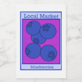Blueberry-sticker Voedselcontainer Etiket (Enkel label)