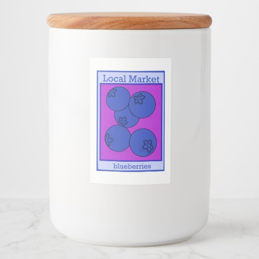 Blueberry-sticker Voedselcontainer Etiket (Voorkant)