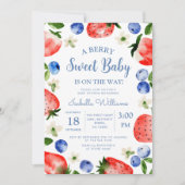 Blueberry Strawberry Berry Sweet Baby shower Kaart (Voorkant)