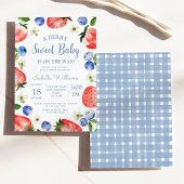 Blueberry Strawberry Berry Sweet Baby shower Kaart