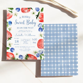 Blueberry Strawberry Berry Sweet Baby shower Kaart