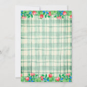 Blueberry Strawberry Green Plaid 1e verjaardag Kaart (Achterkant)