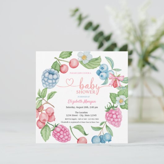 Blueberry Strawberry Raspberry Berry Sweet Kaart (Staand voorkant)