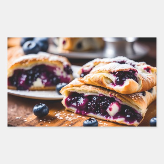 Blueberry Strudels Rechthoekige Sticker (Voorkant)