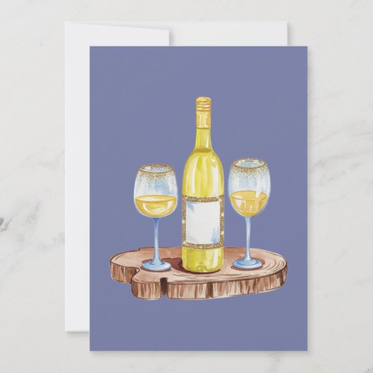 Blueberry Sunshine Typography Brunch & Bubbly Kaart (Achterkant)