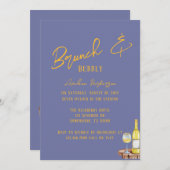 Blueberry Sunshine Typography Brunch & Bubbly Kaart (Voorkant / Achterkant)