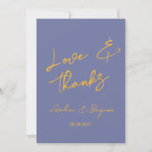 Blueberry Sunshine Typography Wedding Bedankt (Voorkant)