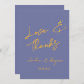 Blueberry Sunshine Typography Wedding Bedankt (Voorkant / Achterkant)