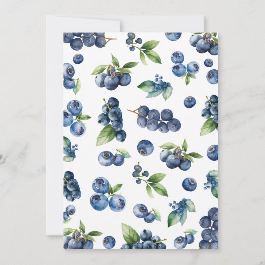 Blueberry Sweet 1e verjaardag uitnodiging (Achterkant)