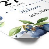 Blueberry Sweet 1e Verjaardagsfeest Mijlpaal teken Poster (Hoek)