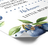 Blueberry Sweet 1e Verjaardagsfeest Mijlpaal teken Poster (Hoek)