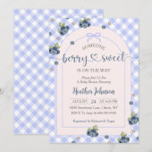 Blueberry Sweet Baby Boy Baby shower Kaart (Voorkant / Achterkant)