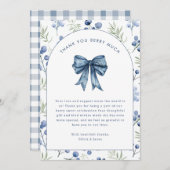 Blueberry Sweet Baby shower Bedankt Kaart (Voorkant / Achterkant)
