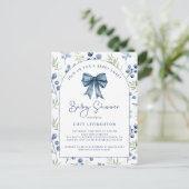Blueberry Sweet Baby shower Invitation Briefkaart (Staand voorkant)