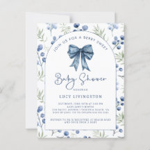 Blueberry Sweet Baby shower Invitation