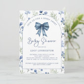 Blueberry Sweet Baby shower Invitation Kaart (Staand voorkant)