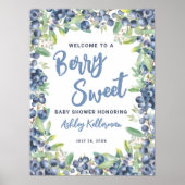 Blueberry Sweet Baby shower Welkomstbord Poster (Voorkant)
