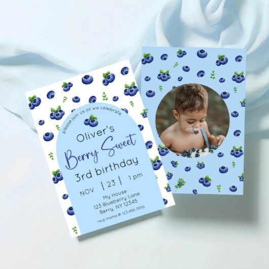 Blueberry Sweet Birthday Foto Kaart
