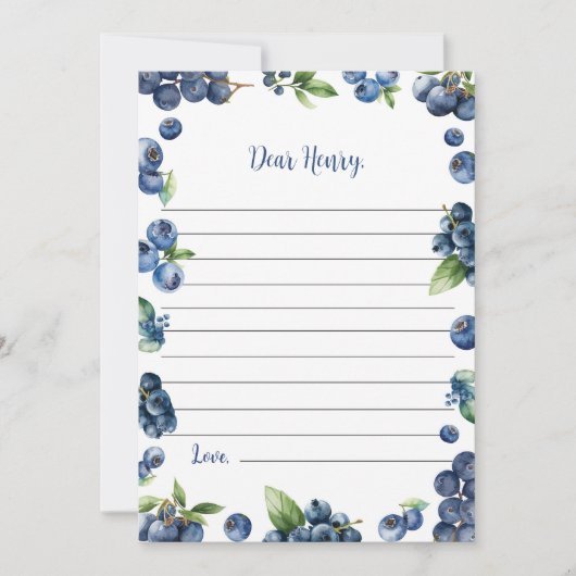 Blueberry Sweet Bitrhday Note Time Capsule Kaart (Voorkant)