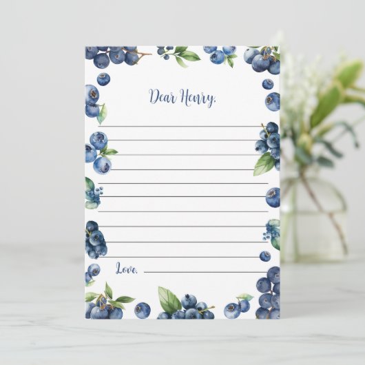 Blueberry Sweet Bitrhday Note Time Capsule Kaart (Staand voorkant)