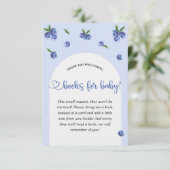 Blueberry Sweet Boy Baby shower Boeken voor Baby Informatiekaartje (Staand voorkant)