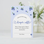 Blueberry Sweet Boy Baby shower Luier Raffle Informatiekaartje (Staand voorkant)