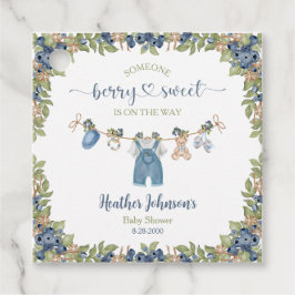 Blueberry Sweet Clothesline Baby shower Bedankjes Labels
