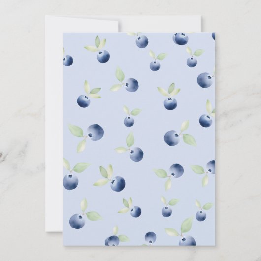 Blueberry Sweet Croquette Bow Baby shower Kaart (Achterkant)