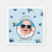 Blueberry Sweet Photo Boy Verjaardagsfeestje Servet (Voorkant)