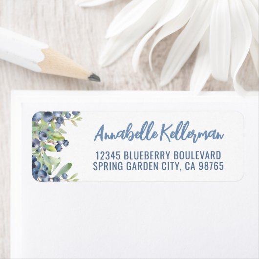 Blueberry Sweet Return-adres Etiket (Insitu)