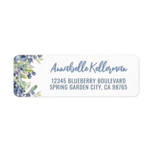 Blueberry Sweet Return-adres Etiket (Voorkant)